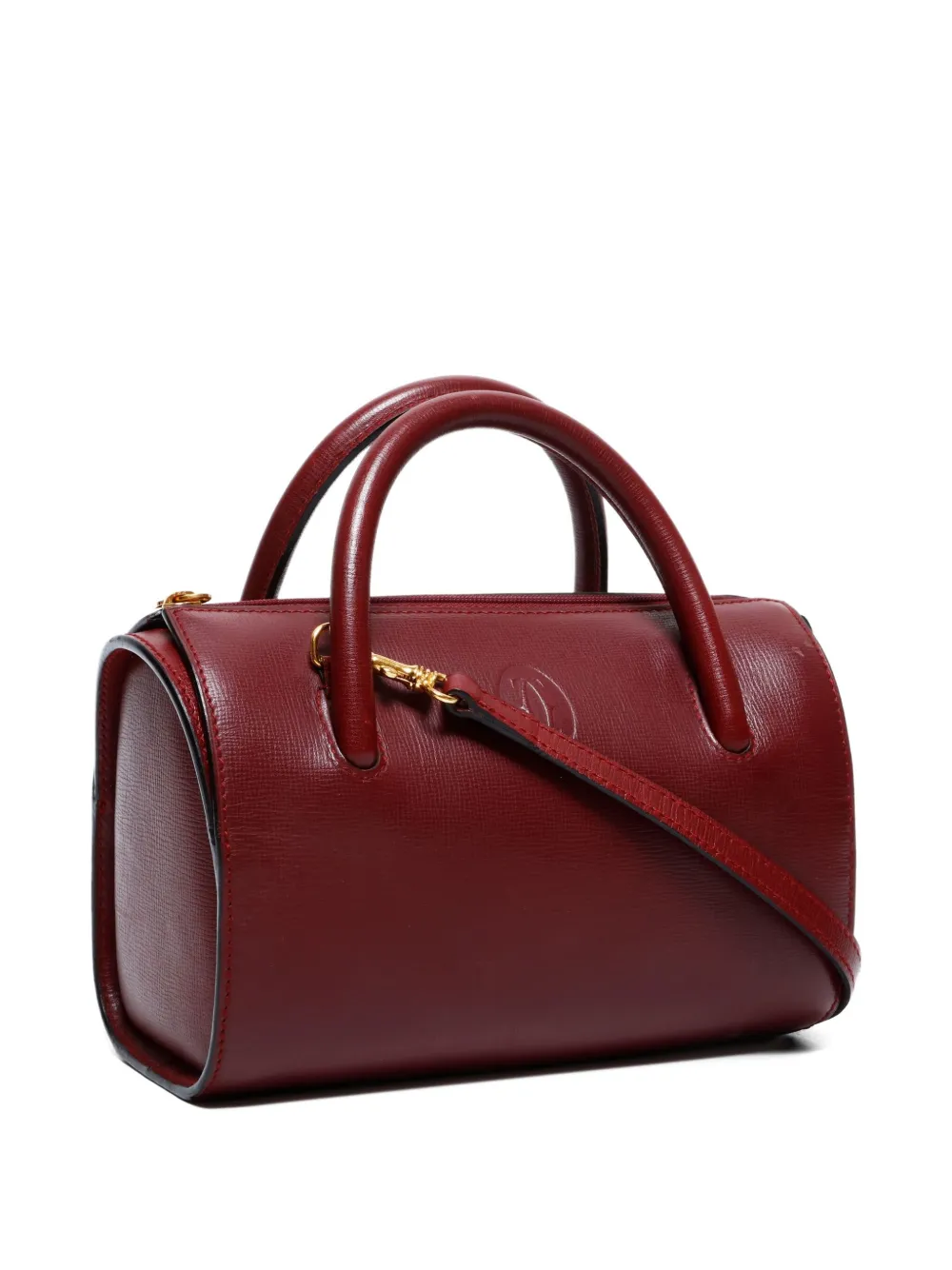 Pre-owned Cartier 2000-2020s Leather Two-way Handbag In Red