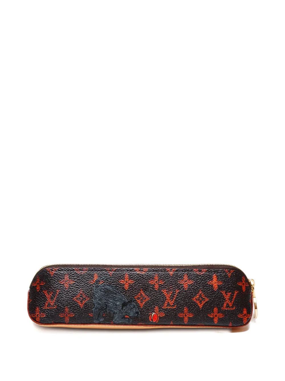 Pre-owned Louis Vuitton 2018 Catogram Elizabeth Pencil Case In Black