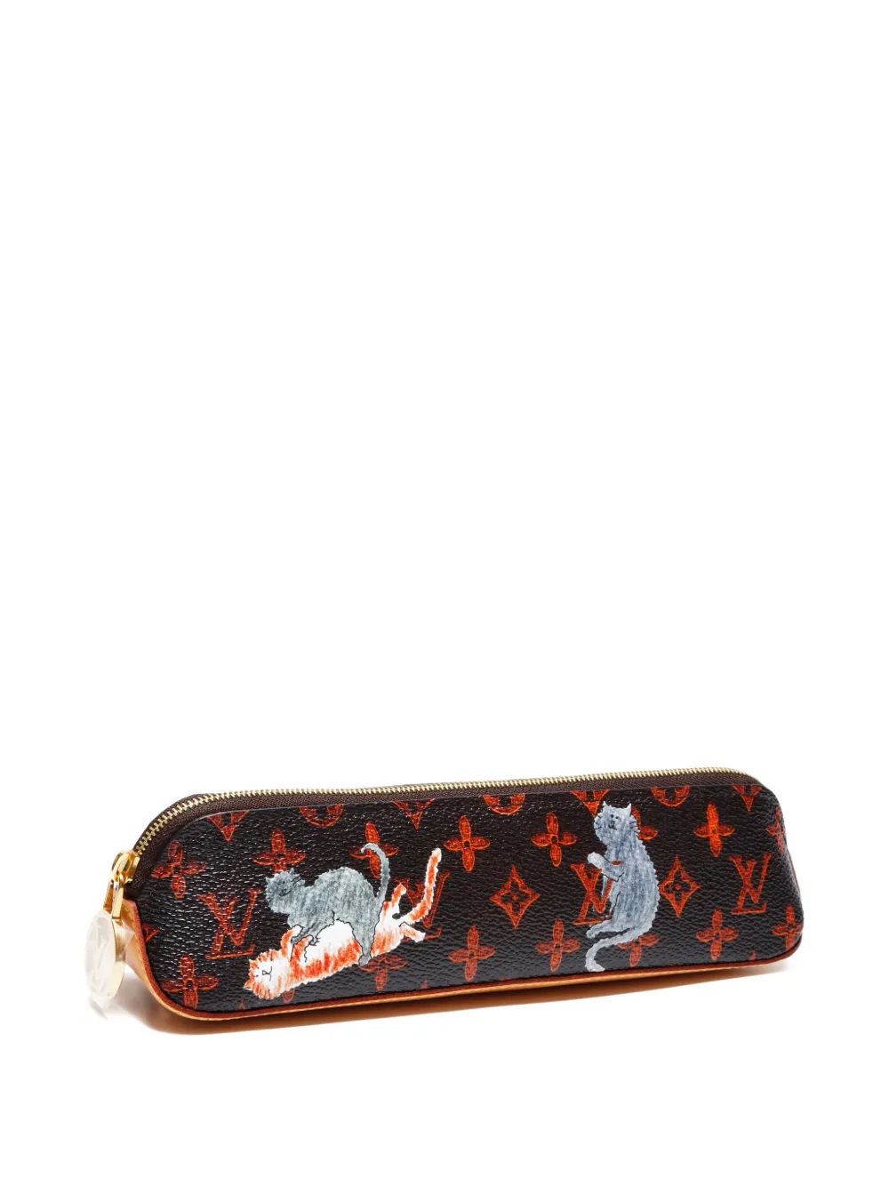 Pre-owned Louis Vuitton 2018 Catogram Elizabeth Pencil Case In Black