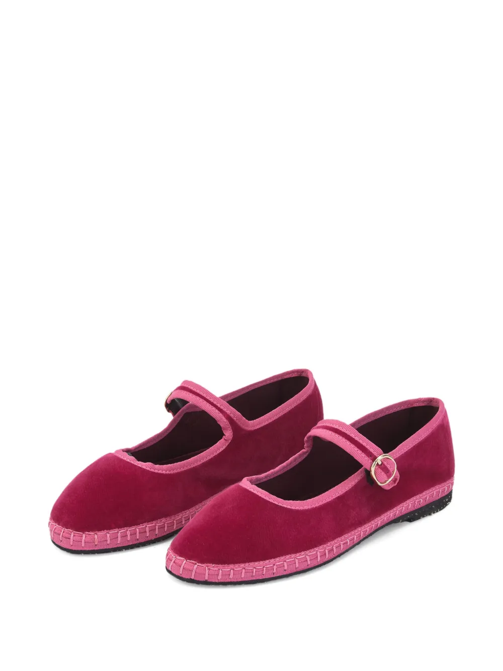 FLABELUS Frances velvet ballet flats - Roze