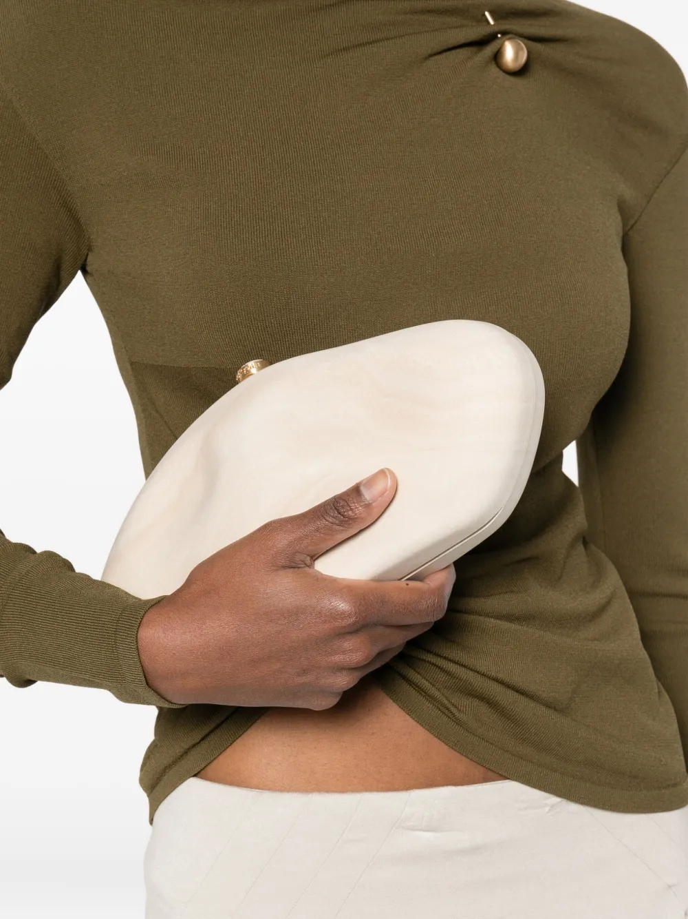Cult Gaia The Caldera clutch - Beige