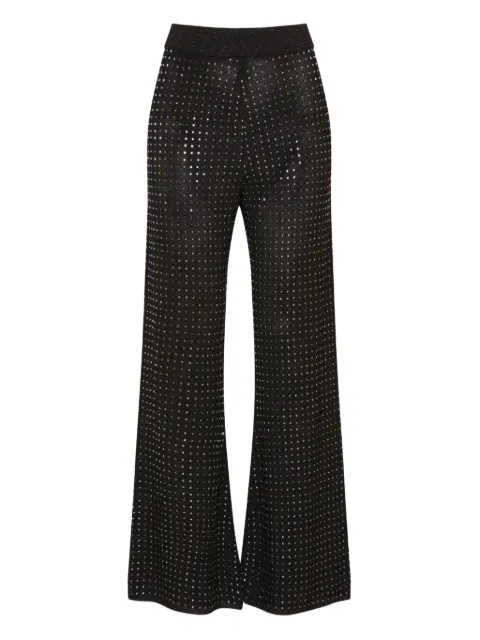 Izaak Azanei crystal-embellished flared trousers