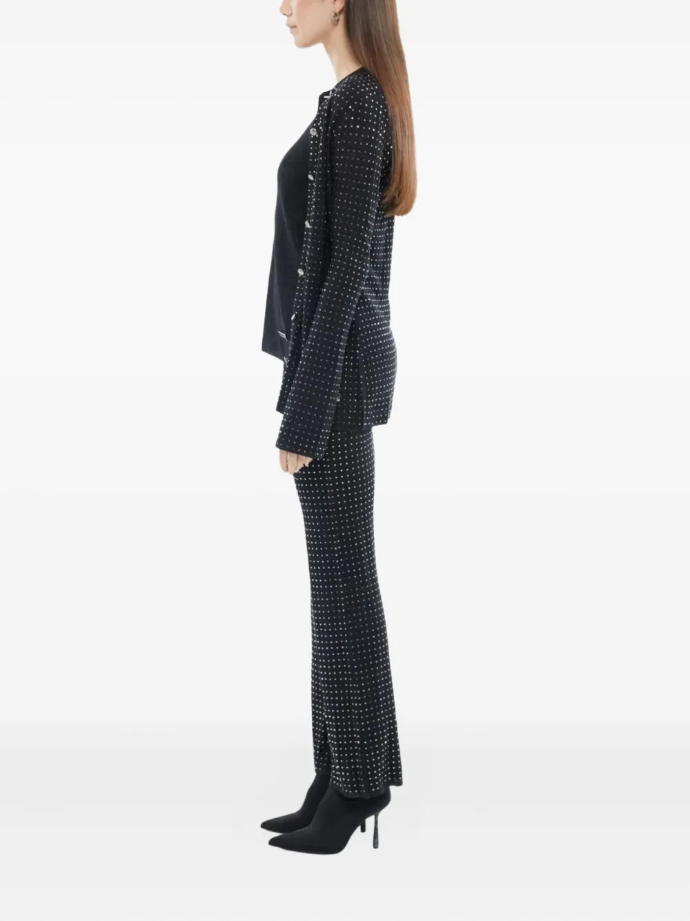 Izaak Azanei Flared broek met kristallen Zwart