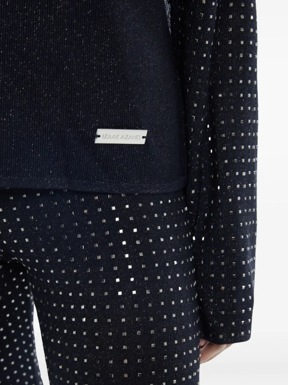 Izaak Azanei Flared broek met kristallen Zwart