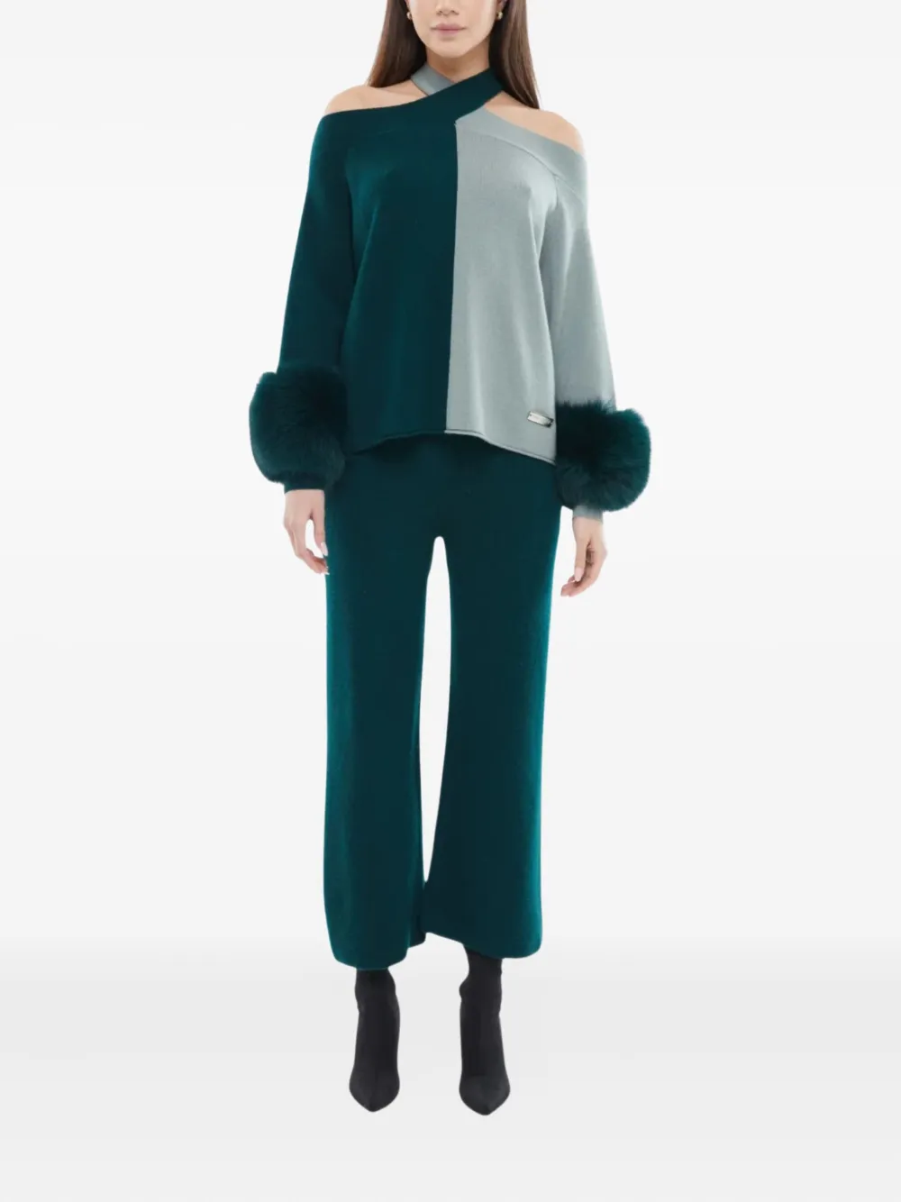 Izaak Azanei criss-cross sweater | Knitted Tops | Image 2