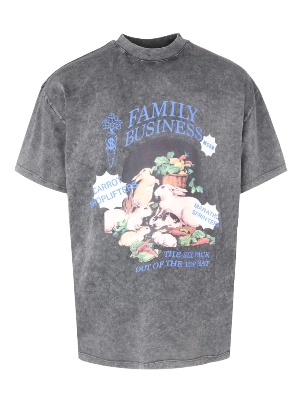 Msgm Graphic T-shirt In Gray