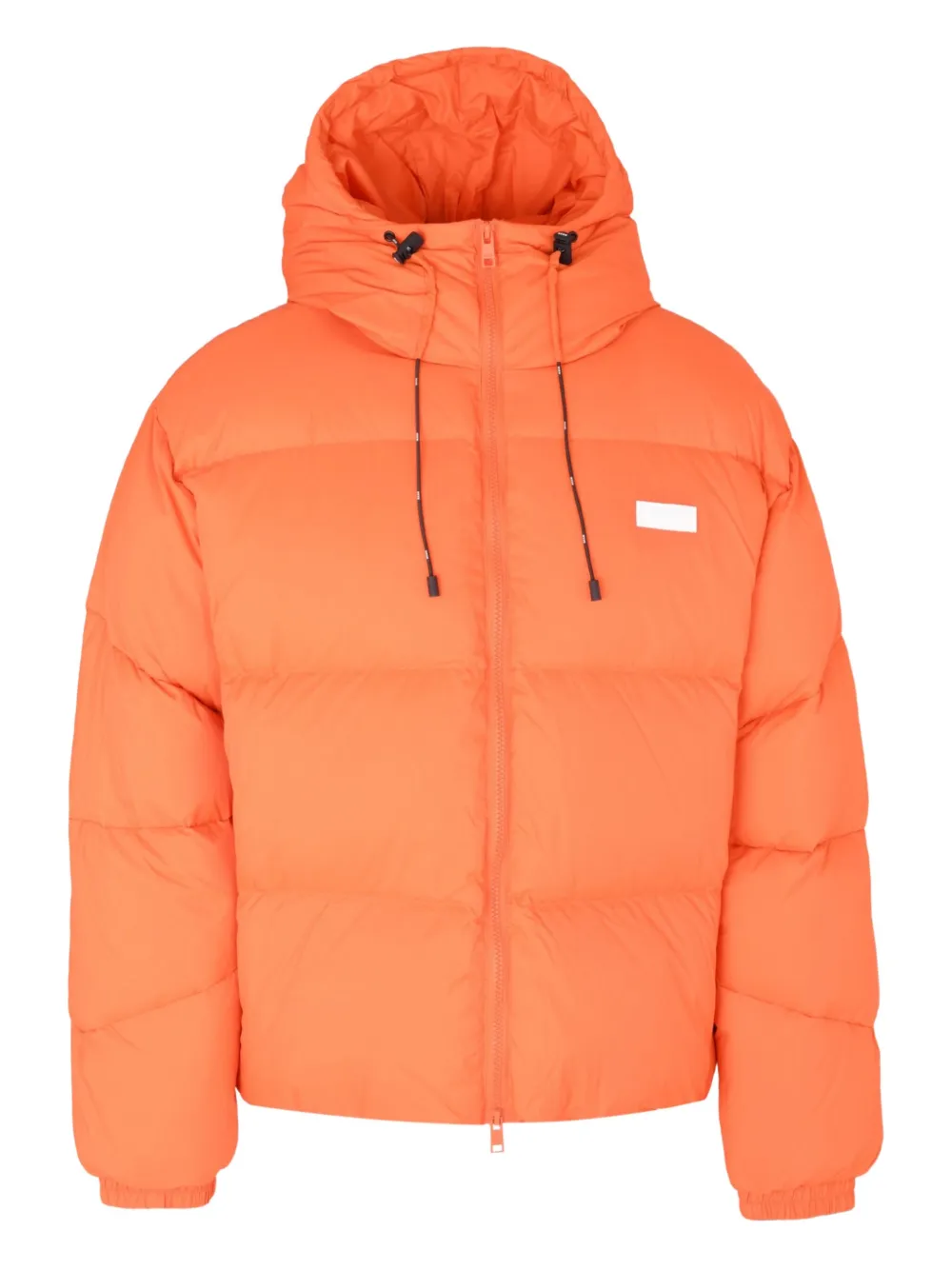 Msgm Logo-plaque Puffer Jacket In Orange