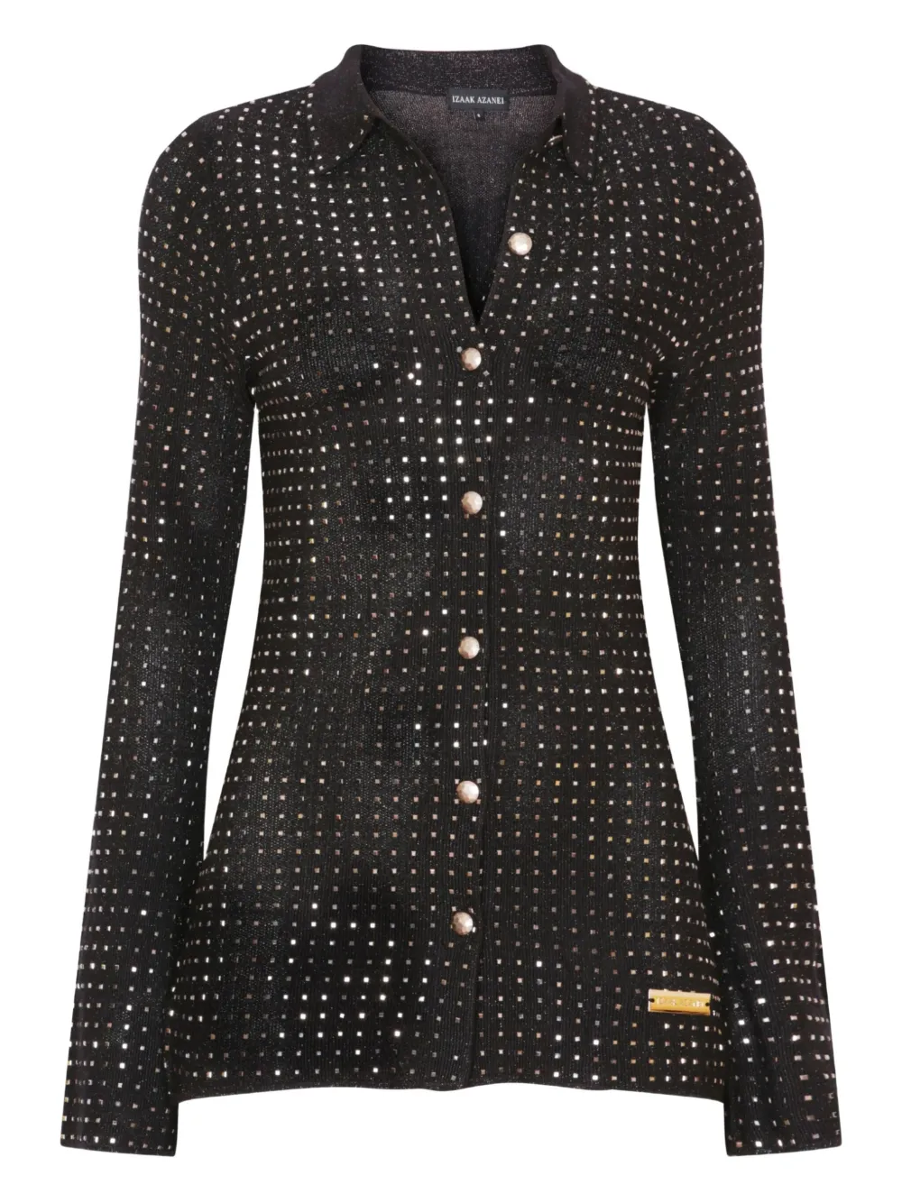 Izaak Azanei crystal-embellished cardigan - Schwarz