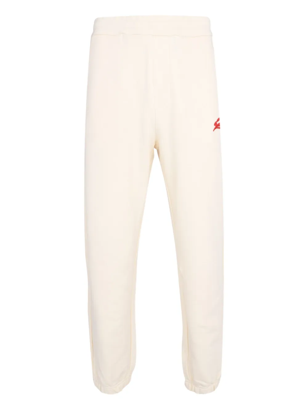 Msgm Embroidered Fleece Track Pants In Neutral