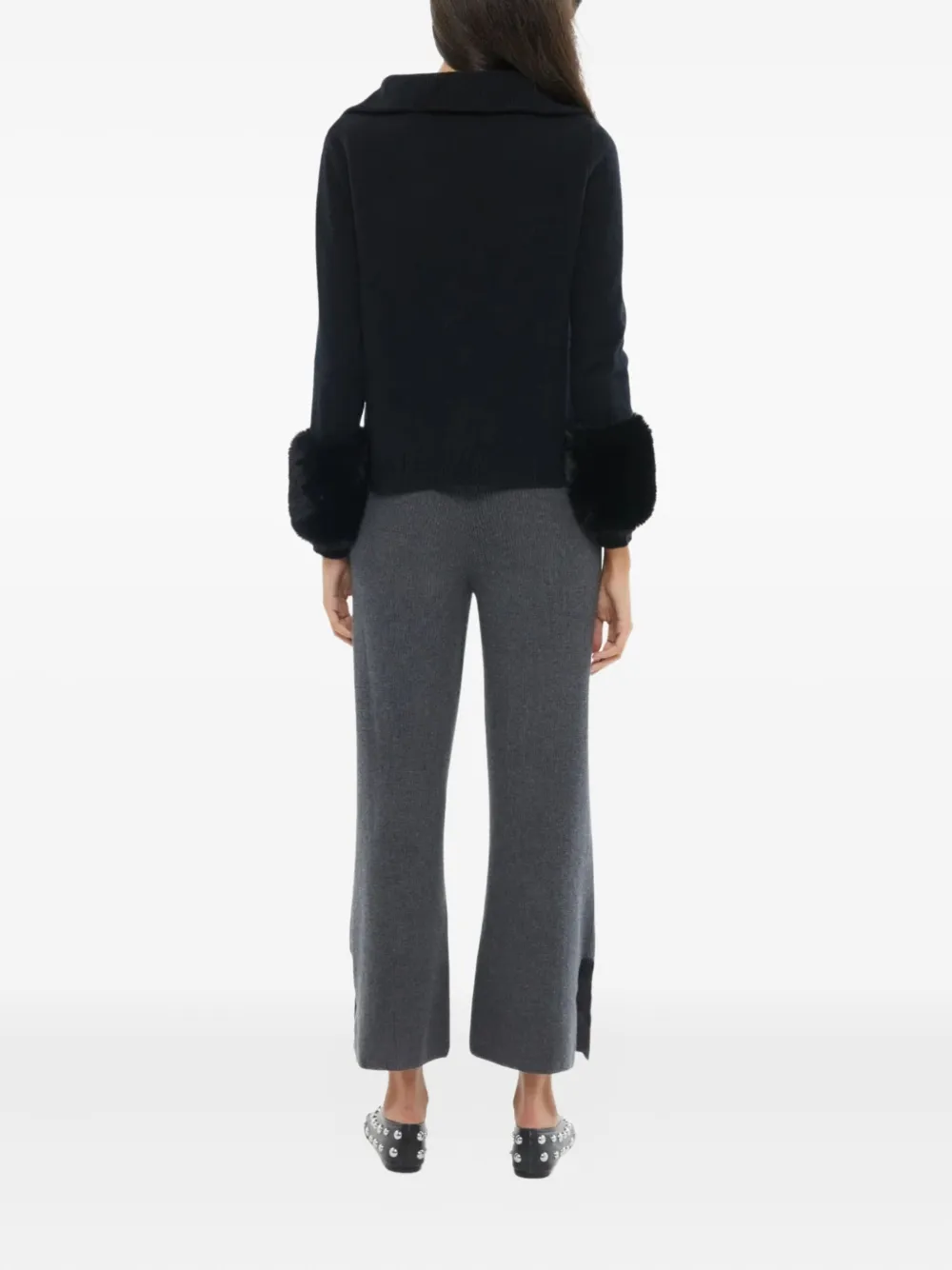 Izaak Azanei Zip-up Sweater In Black