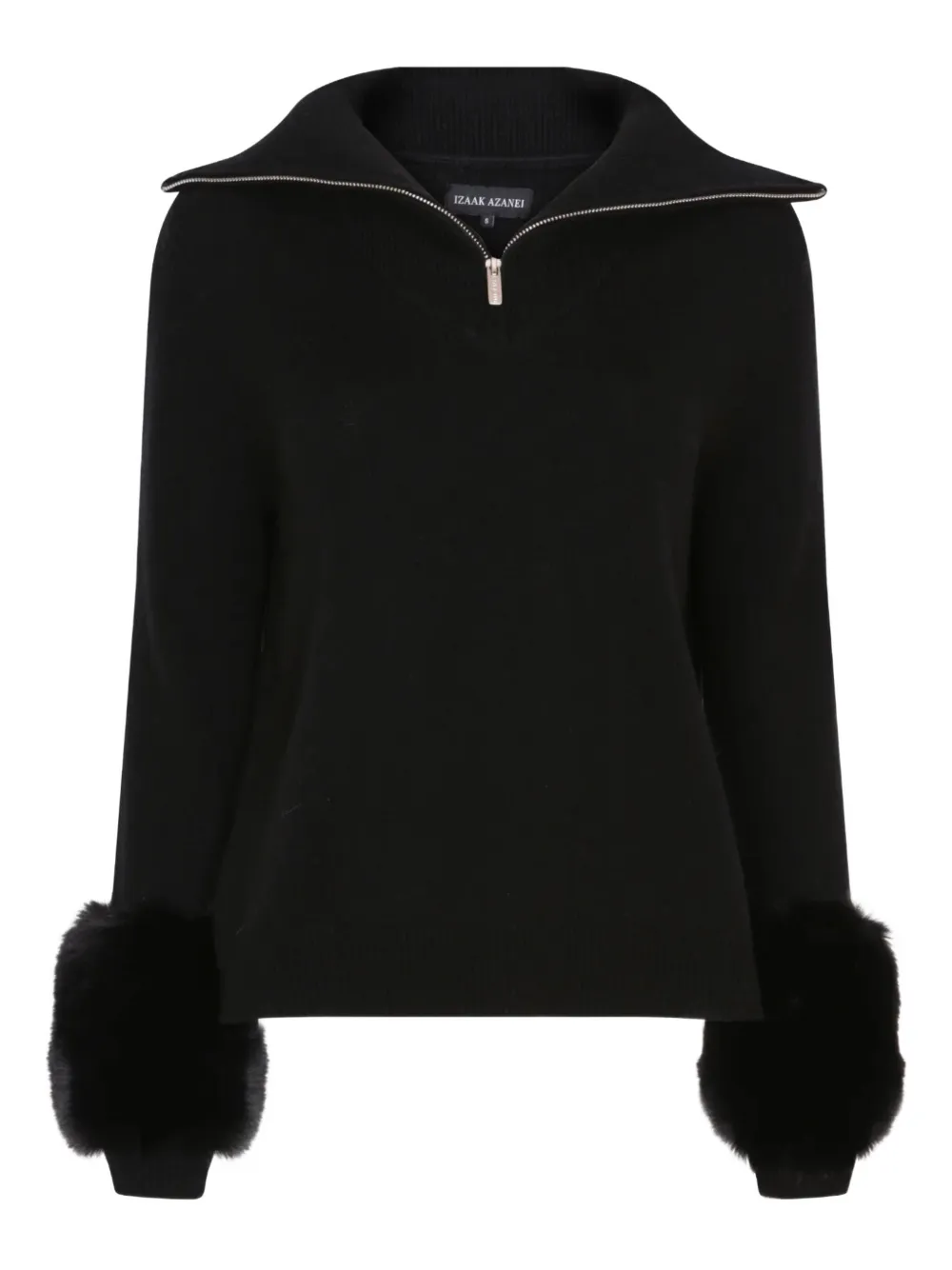 Izaak Azanei Zip-up Sweater In Black