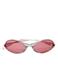 CHANEL Pre-Owned 2000s CC Mark oval-frame sunglasses - Silver