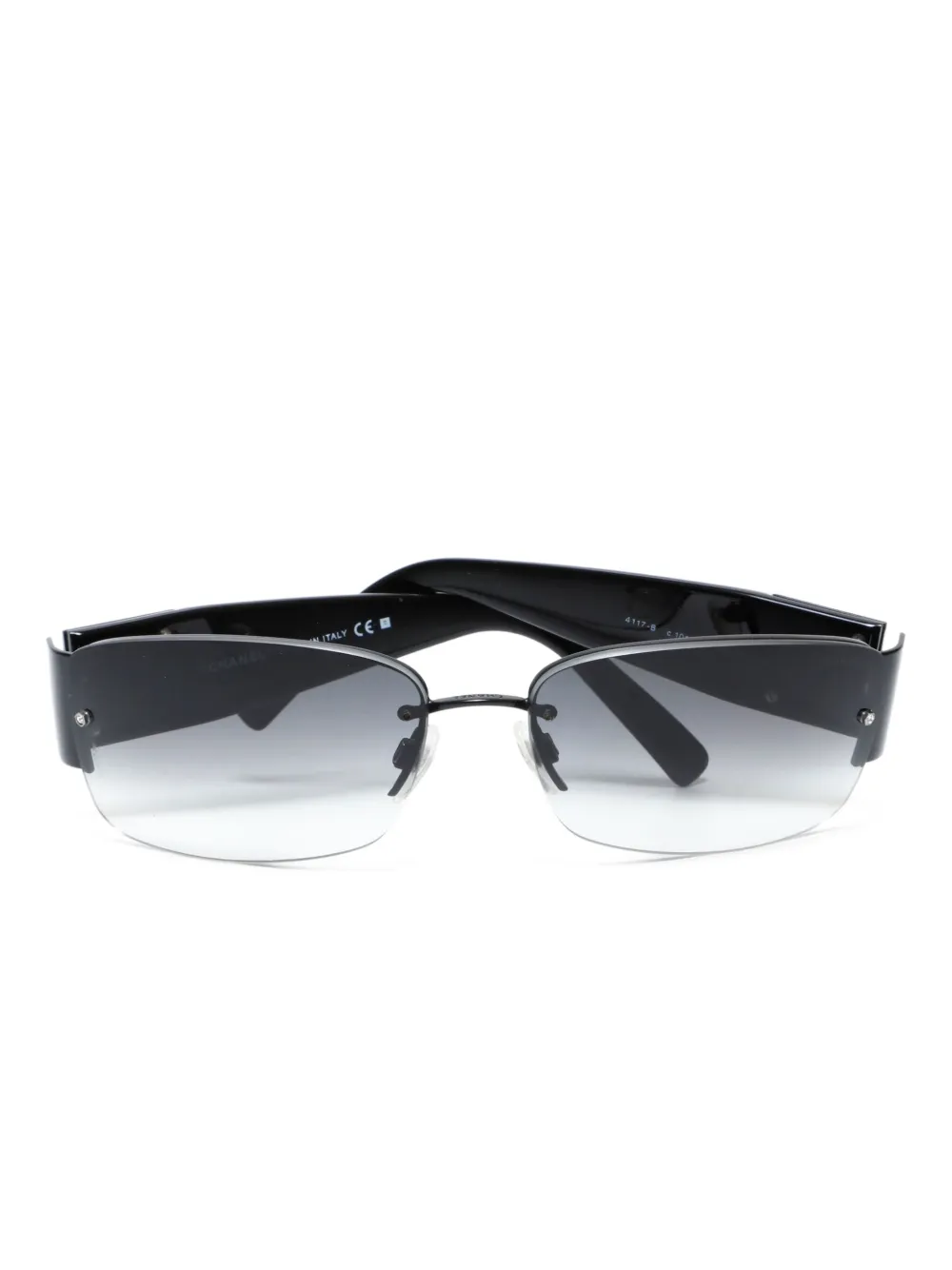 CHANEL Pre-Owned 2000s CC Mark rectangle-frame sunglasses - ブラック CHANEL Pre-Owned 2000s CC Mark rectangle-frame sunglasses - ブラック