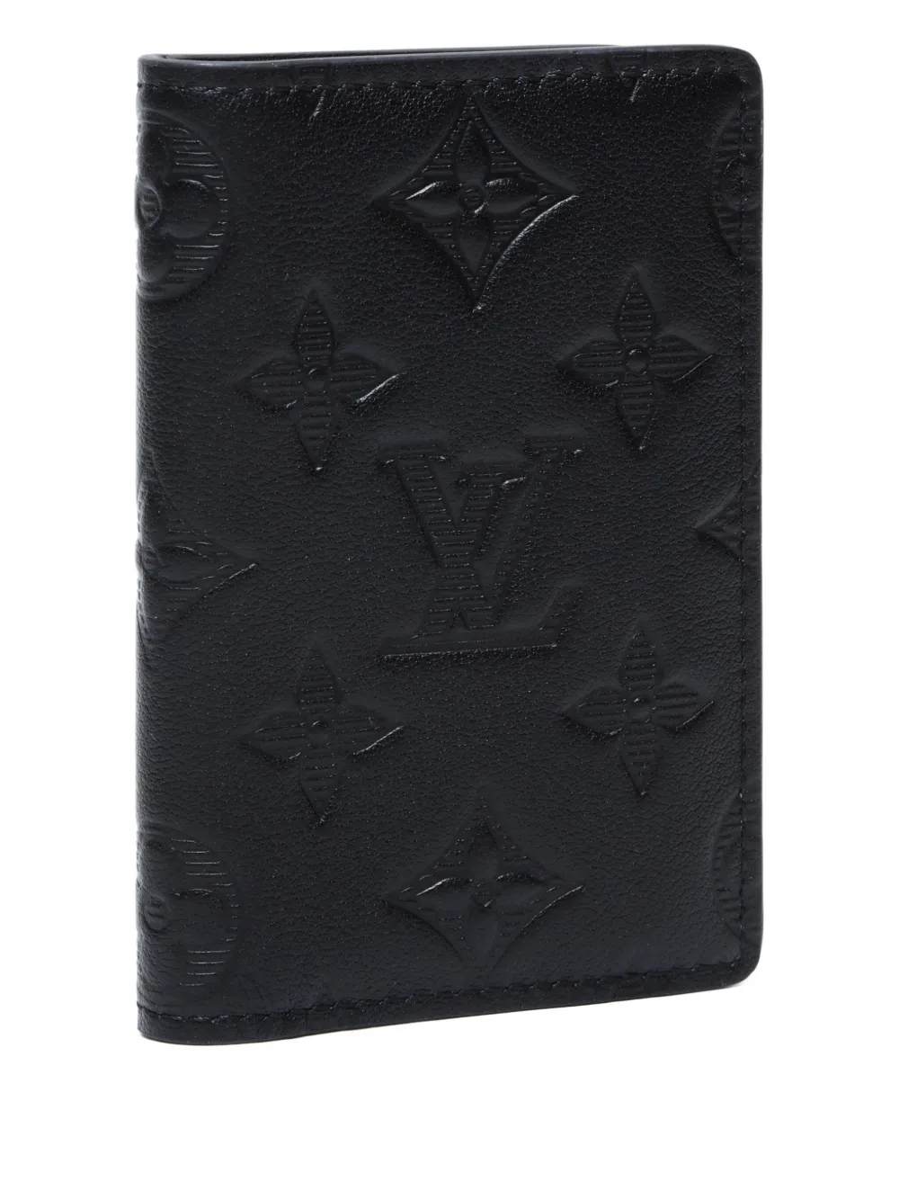 Pre-owned Louis Vuitton 2021-2025 Monogram Shadow Cardholder In Black