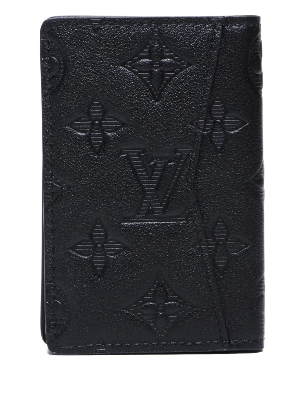 Pre-owned Louis Vuitton 2021-2025 Monogram Shadow Cardholder In Black