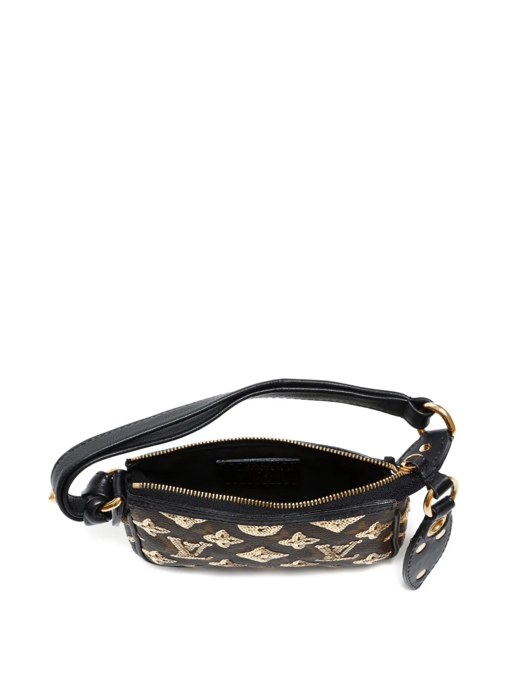 Pre-owned Louis Vuitton 2009 Monogram Eclipse Sequin-embellished Pouch In Brown