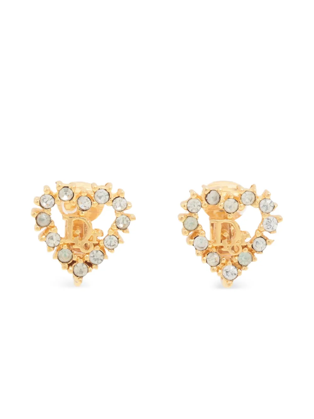 Christian Dior Pre-Owned 1980-1990 heart-shaped clip-on earrings - Christian Dior Pre-Owned 1980-1990 heart-shaped clip-on earrings -