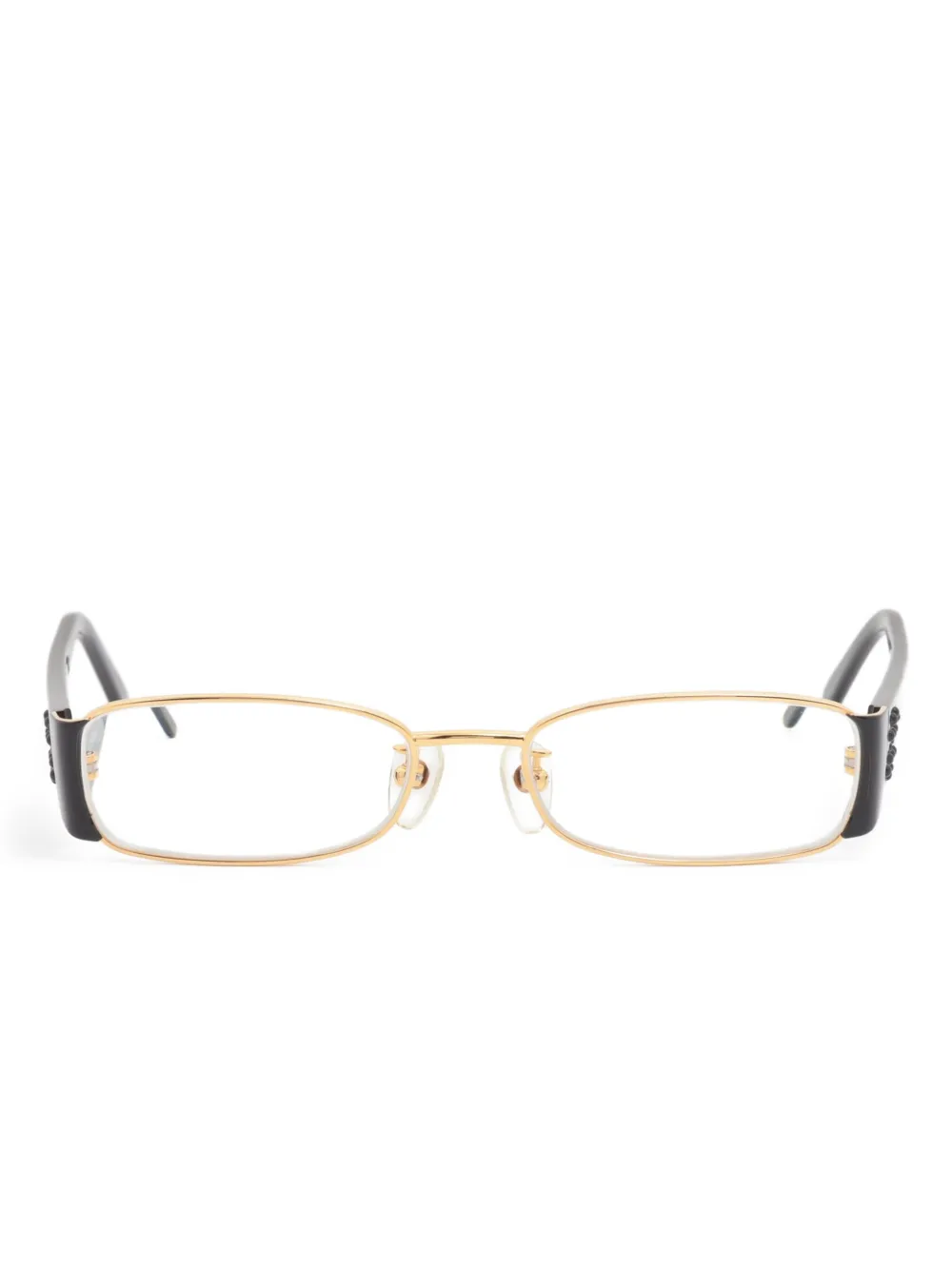CHANEL Pre-Owned 2000-2020s CC Mark rectangle-frame glasses - ゴールドトーン CHANEL Pre-Owned 2000-2020s CC Mark rectangle-frame glasses - ゴールドトーン