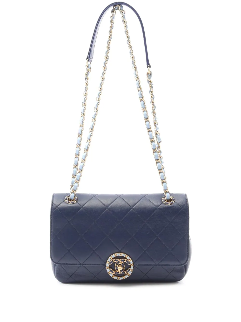CHANEL Pre-Owned 2019 Quilted Lambskin 19 Flap shoulder bag - ブルー CHANEL Pre-Owned 2019 Quilted Lambskin 19 Flap shoulder bag - ブルー