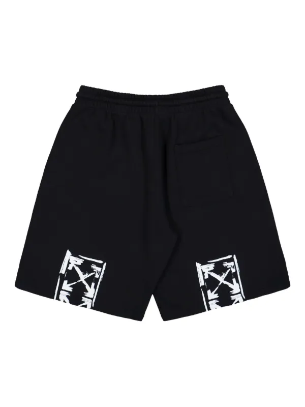 Off-White Ink Arrow Printed Track Shorts | Black | FARFETCH