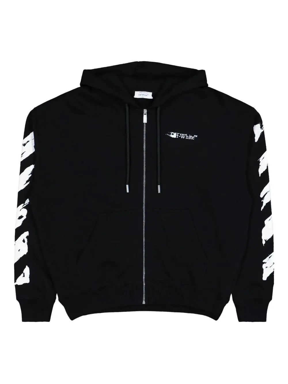Off-White arrow-print zip-up hoodie - ブラック Off-White arrow-print zip-up hoodie - ブラック