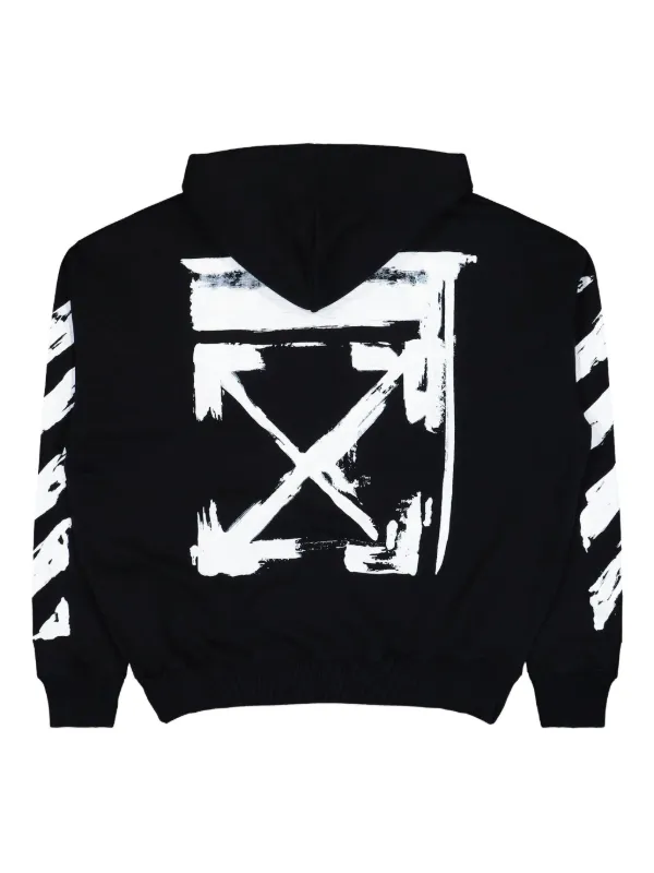 Off-White arrow-print zip-up Hoodie | Black | FARFETCH