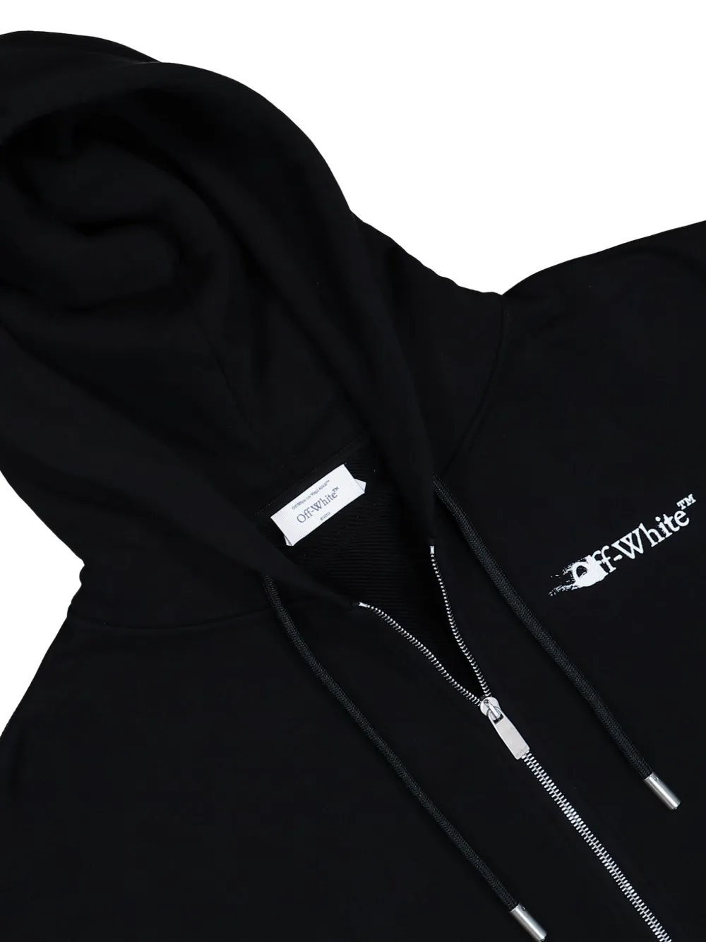 Off-white Ink Arrow Skate Zip Hoodie In Black