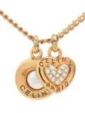 Celine Pre-Owned 1980-1990s heart-pearl necklace - Gold