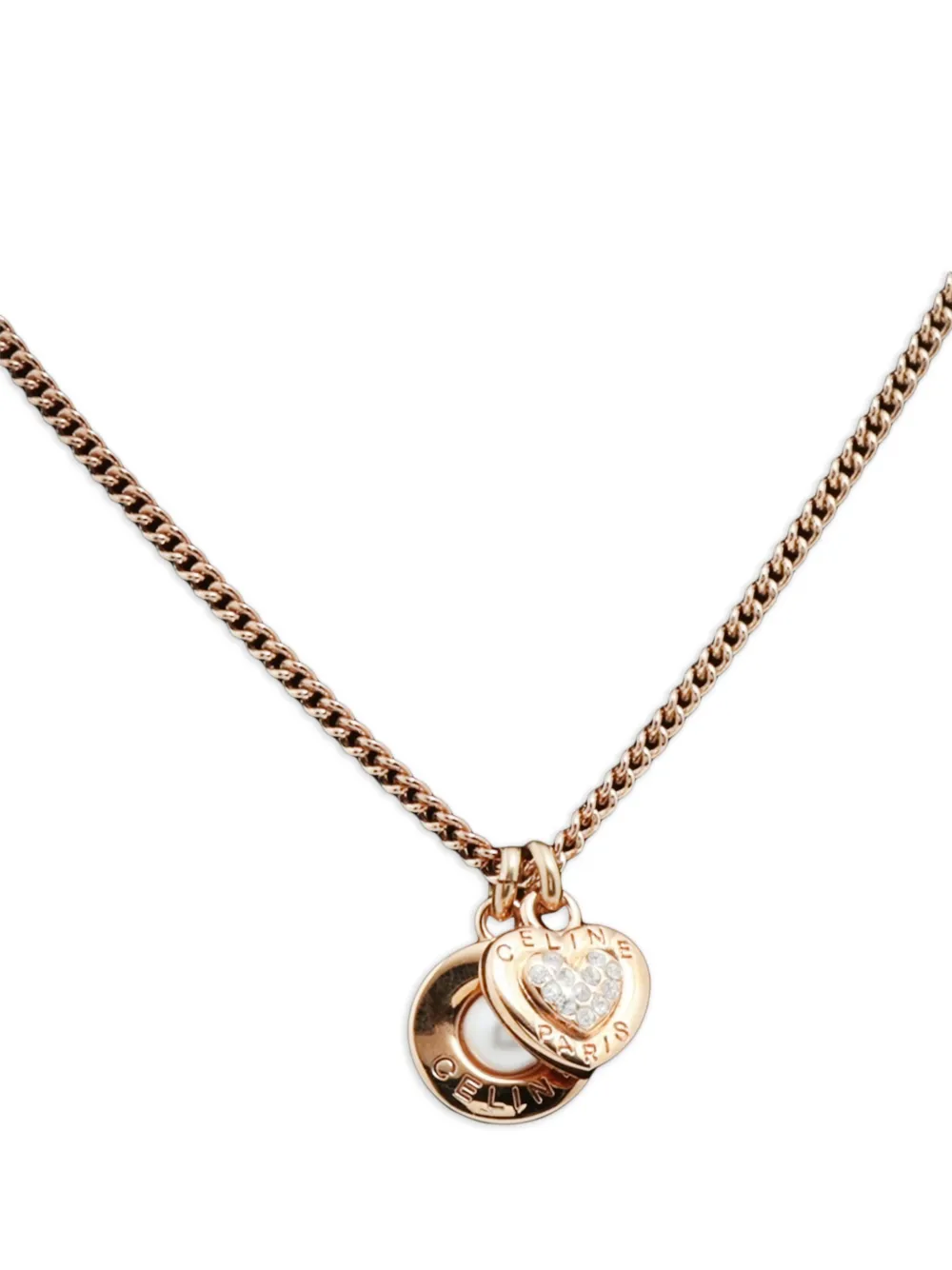 Celine Pre-Owned 1980-1990s heart-pearl necklace | Image 2