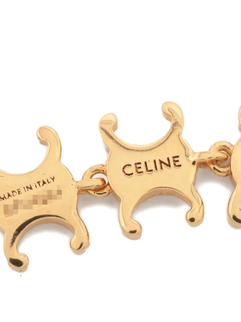 Pre-owned Celine 2020s Triomphe Drop Earrings In Gold