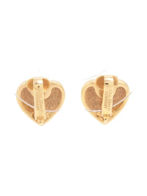 Christian Dior Pre-Owned 1980-1990 heart-shaped clip-on earrings