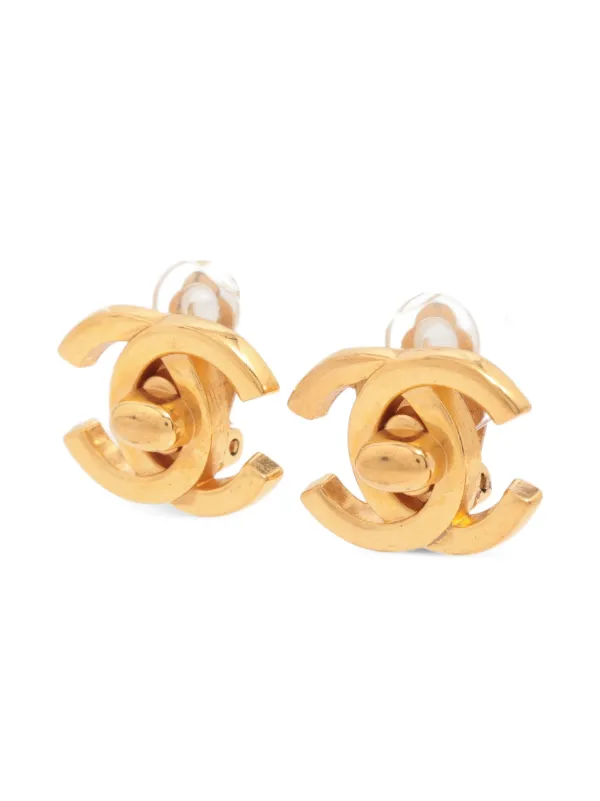 CHANELピアス美品 CHANEL Pre-Owned 1995 ココマーク ターンロック ピアス