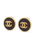 CHANEL Pre-Owned 1991 Interlocking CC clip-on earrings - Gold
