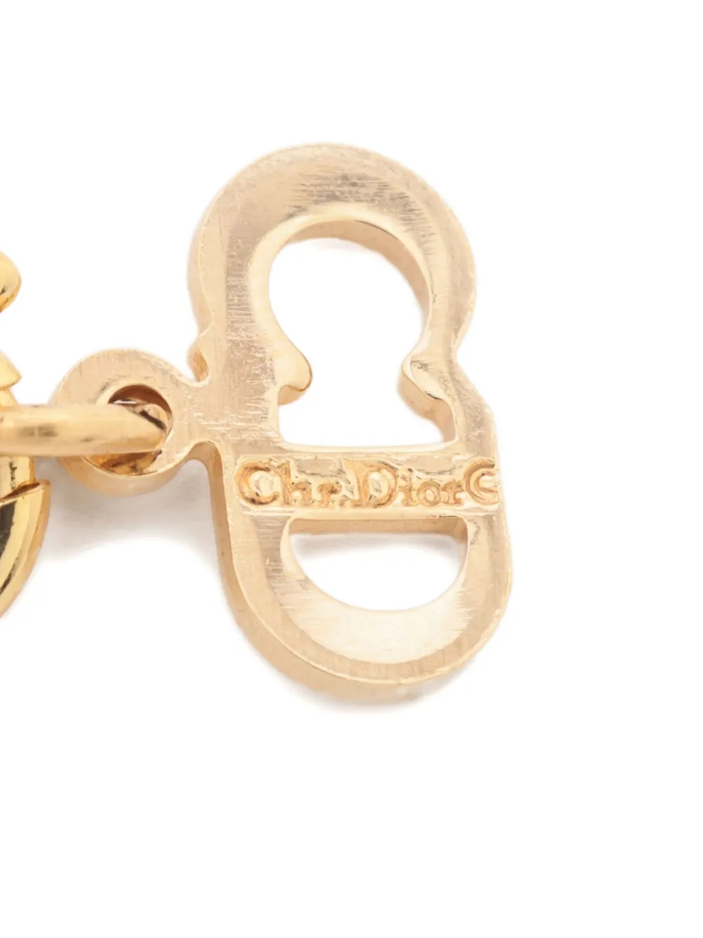 Pre-owned Dior 1980-1990s Cd-pendant Necklace In Gold