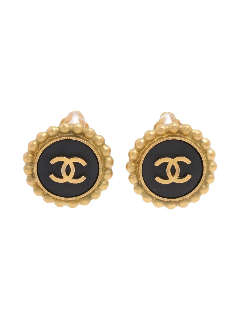 CHANEL Pre-Owned 1995 ココマーク ビーズピアス - ゴールドトーン CHANEL Pre-Owned 1995 ココマーク ビーズピアス - ゴールドトーン