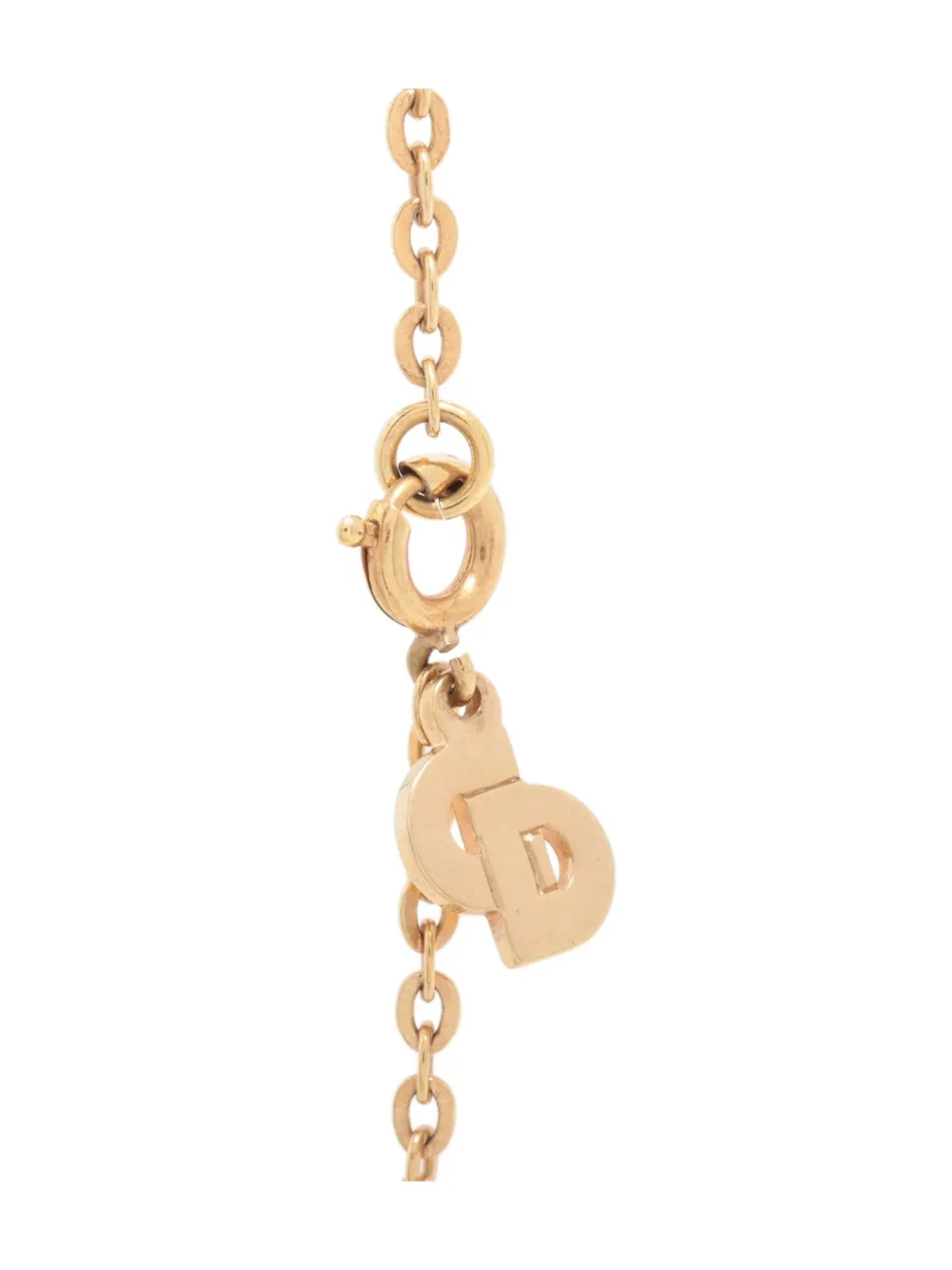 Pre-owned Dior 1980-1990 Logo-pendant Necklace In Gold