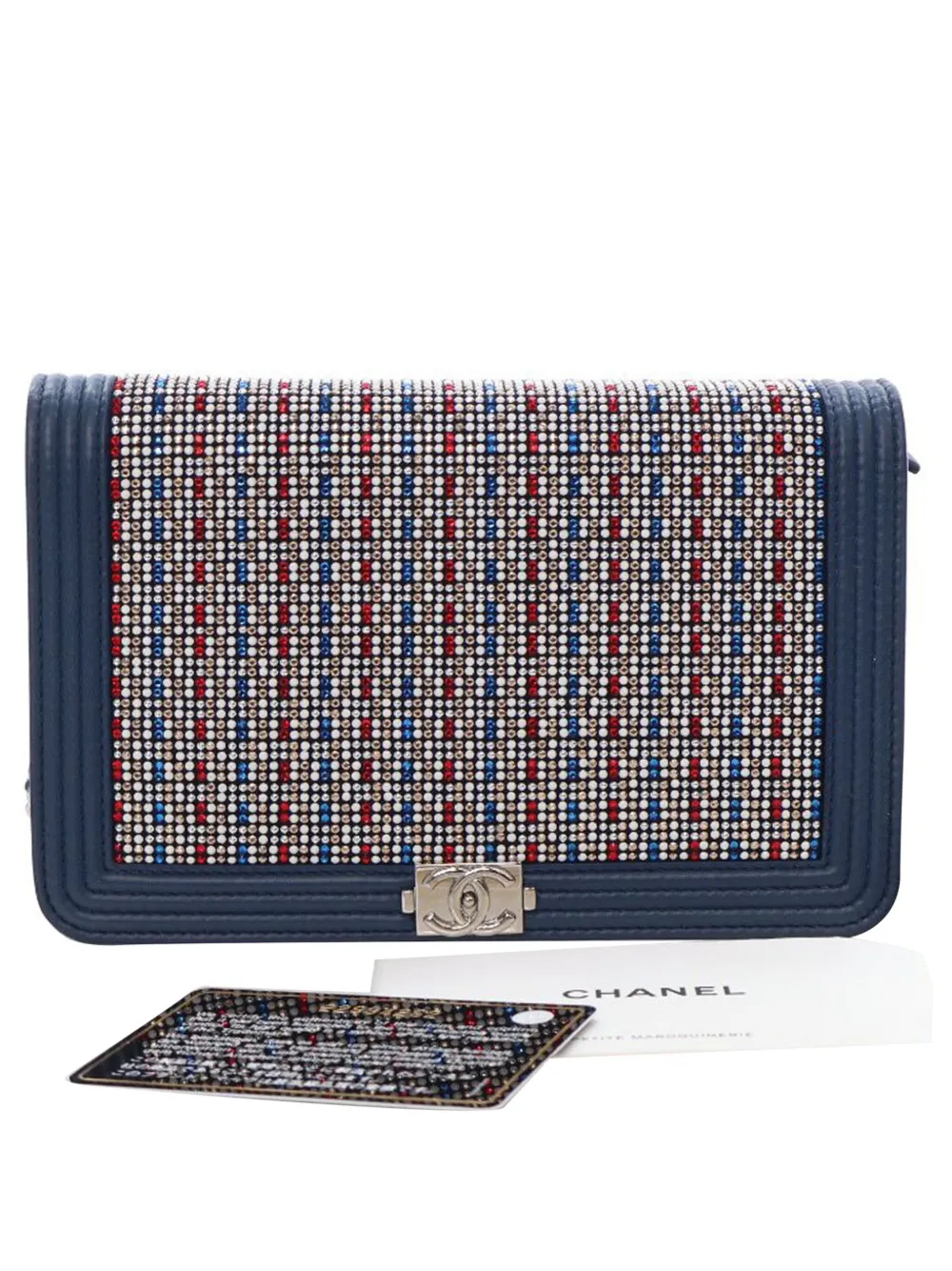 CHANEL Pre-Owned 2016-2017 Crystal Embellished Lambskin Boy Wallet On Chain crossbody bag | Pre-Owned | Image 2