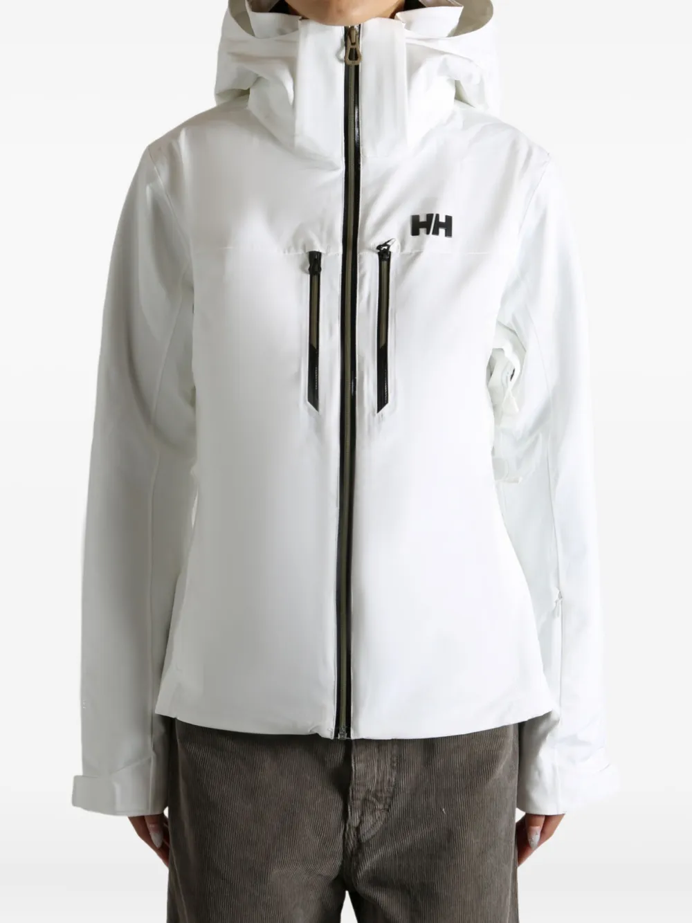 Helly Hansen Alphelia Hooded Zip Ski Jacket In White