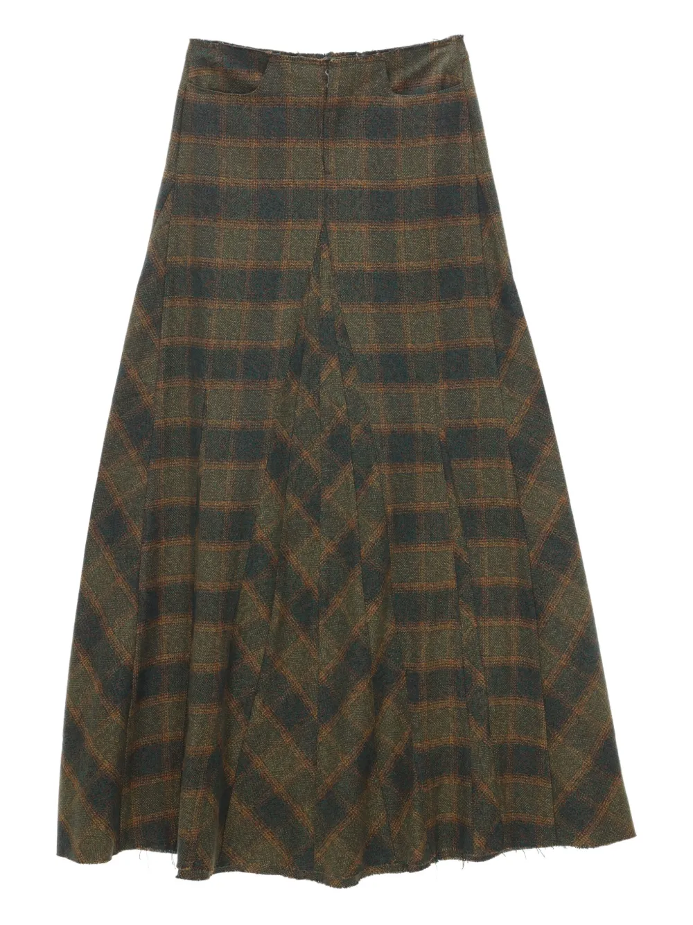 Our Legacy Check-pattern Pleated Skirt In Brown