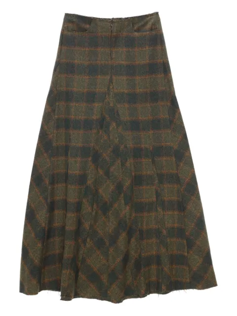 OUR LEGACY check-pattern pleated skirt