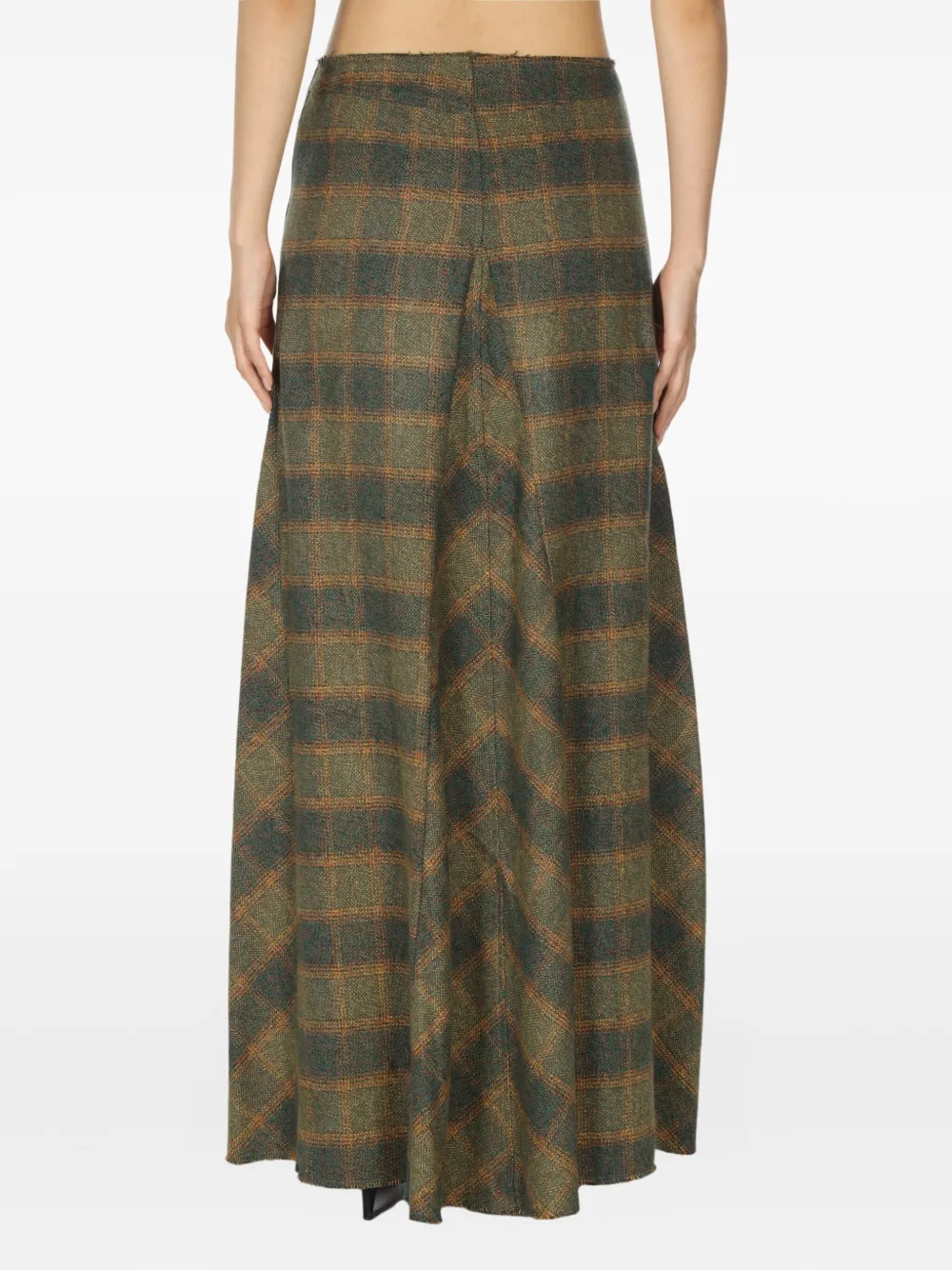 Our Legacy Check-pattern Pleated Skirt In Brown