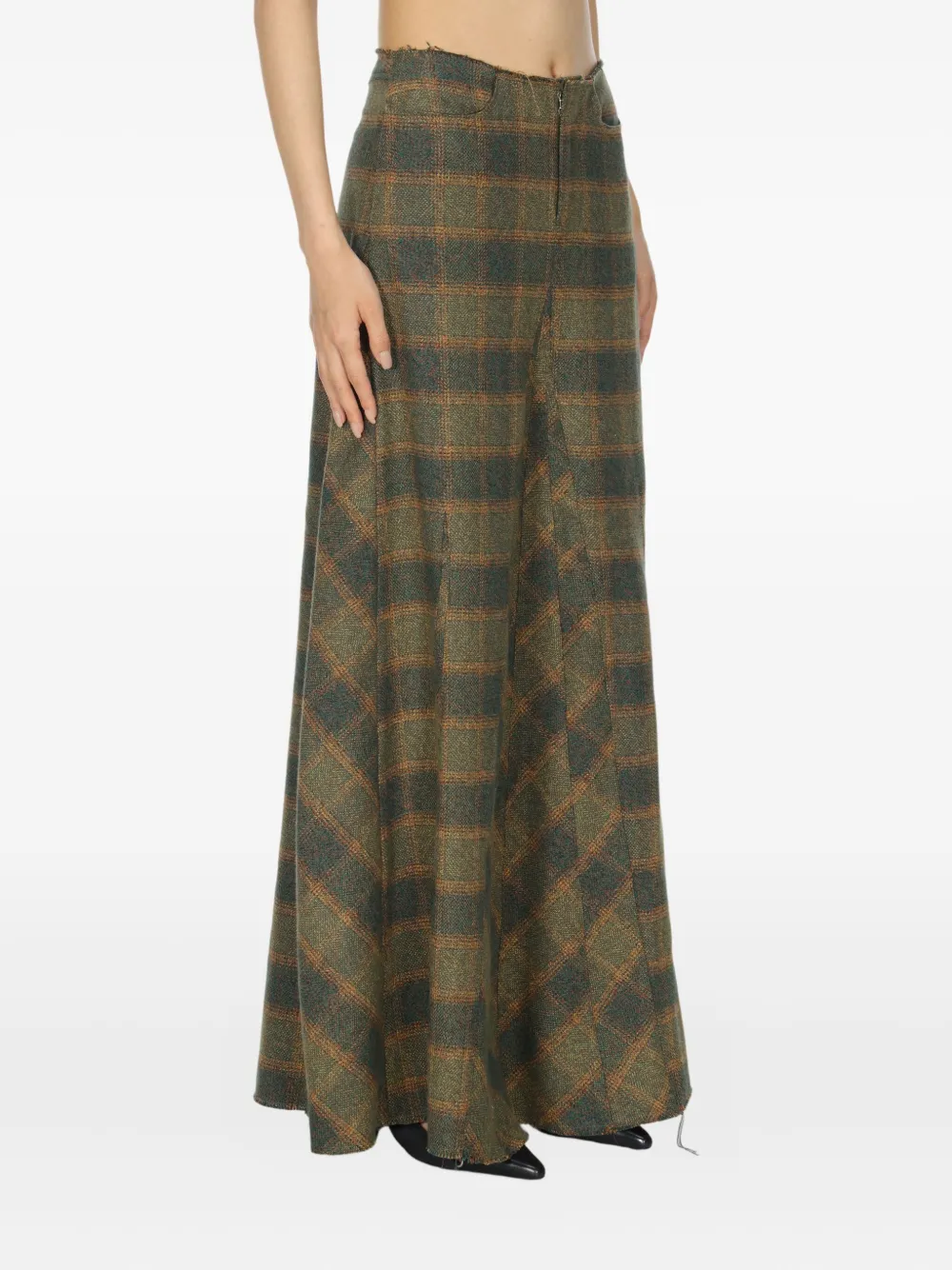 Our Legacy Check-pattern Pleated Skirt In Brown