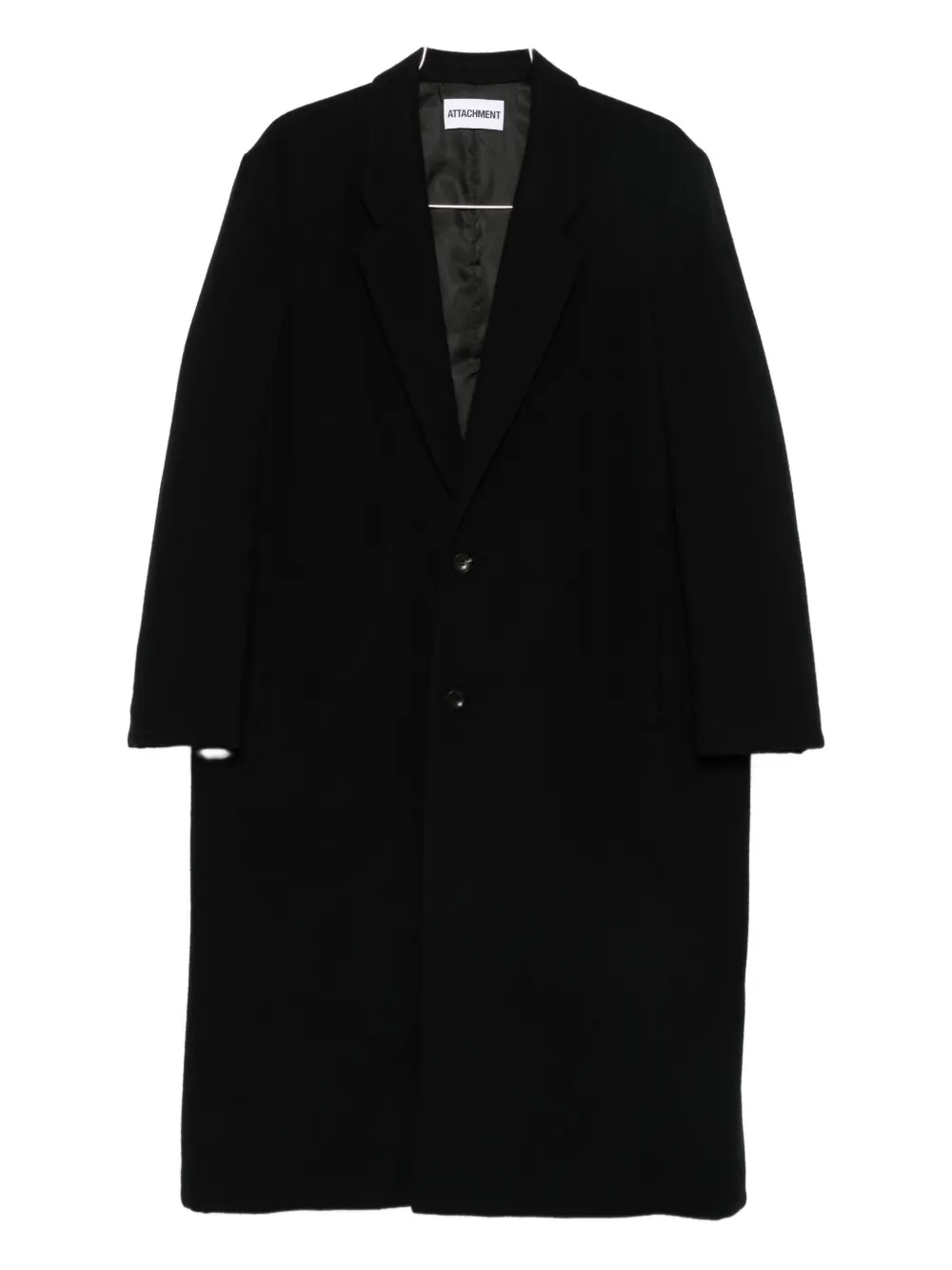 Attachment Single-breasted Coat In Black