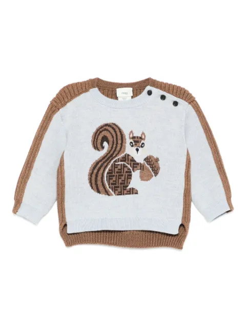 Fendi Kids squirrel-appliqué sweater