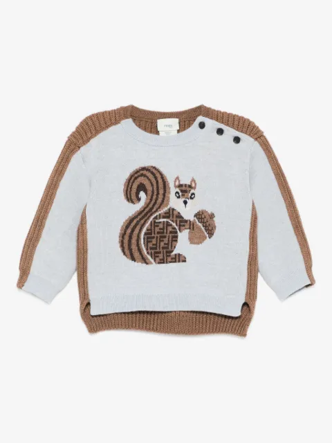 Fendi Kids suéter con aplique de ardilla