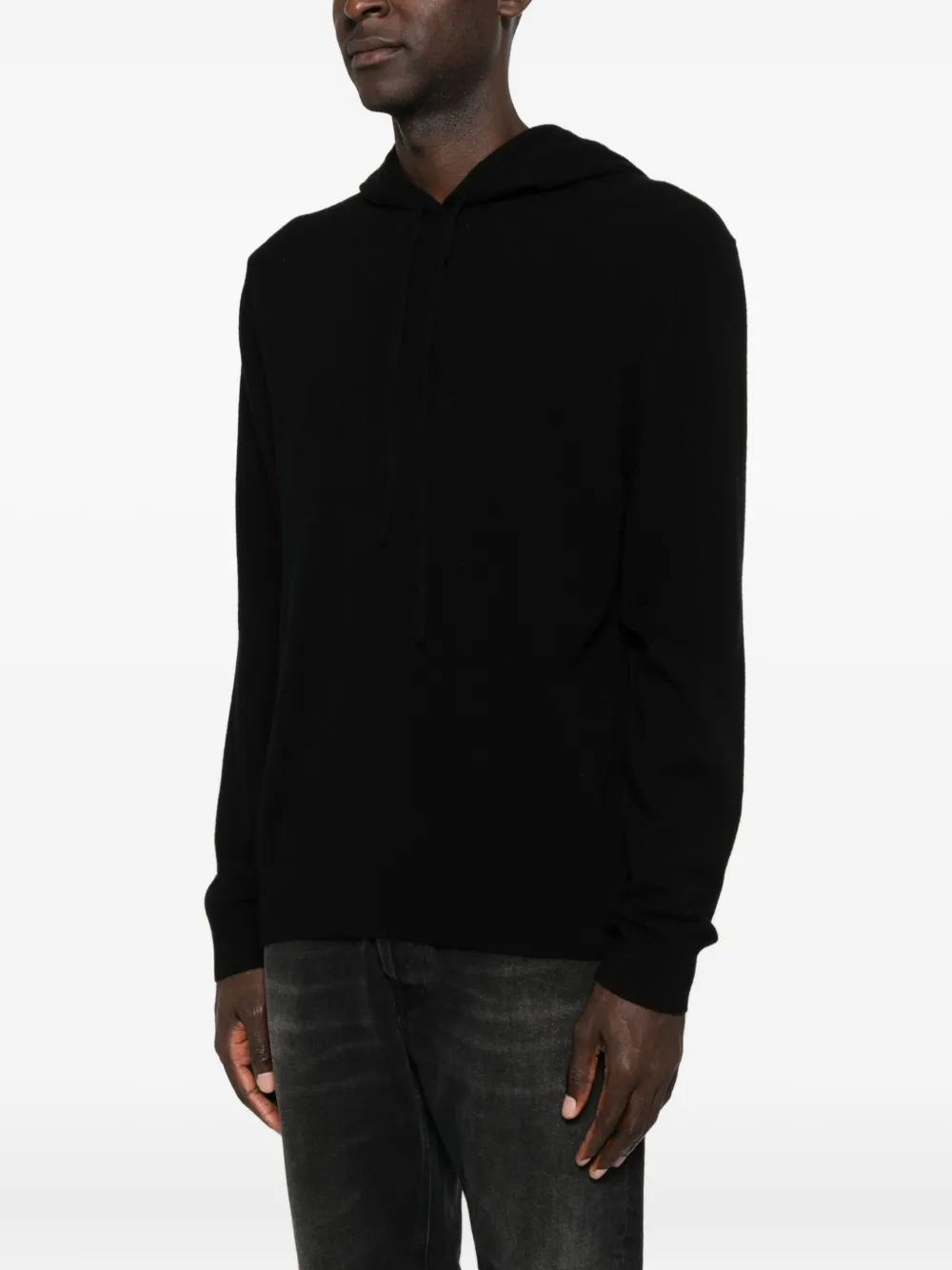 7 For All Mankind Drop-shoulder Hoodie In Black