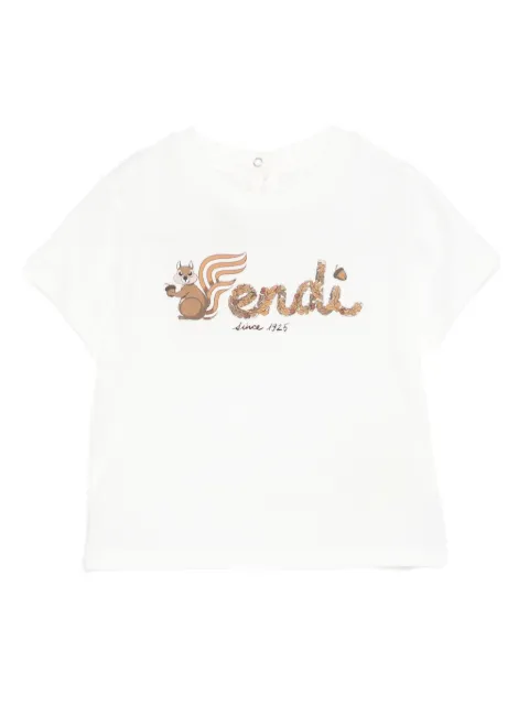 Fendi Kids 松鼠印花T恤