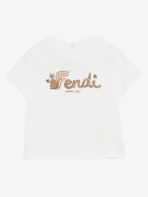 Fendi Kids playera con ardillas estampadas