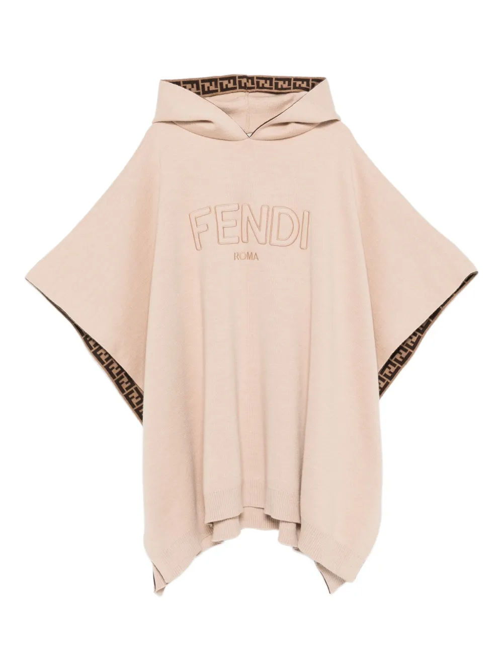Fendi Kids FF-motif hooded poncho | Neutrals | Image 1