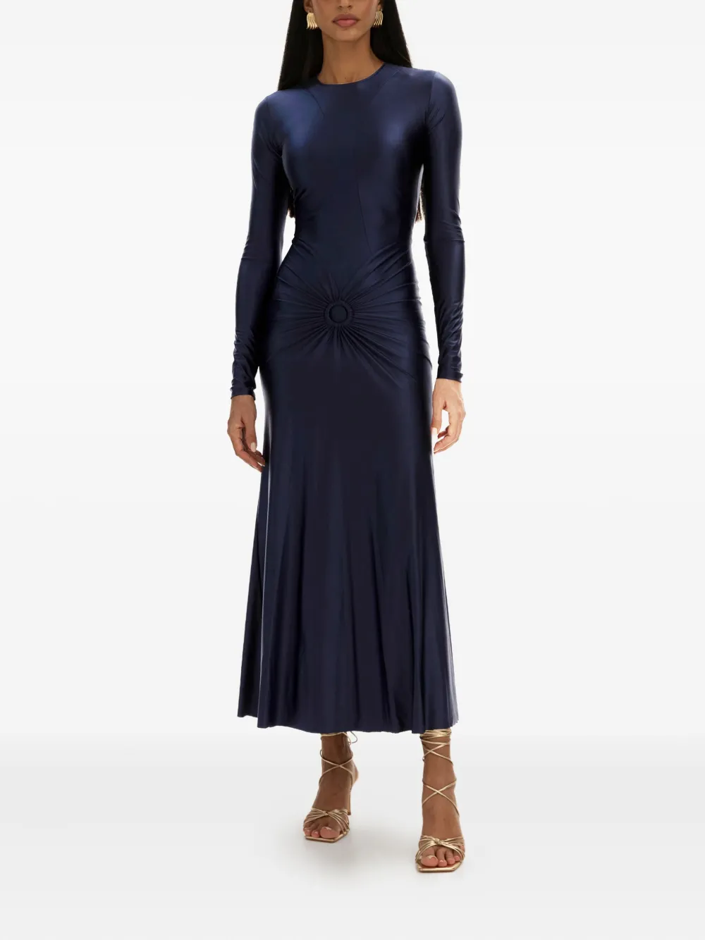 MOOS STUDIO Lunar maxi-jurk met lange mouwen - Blauw